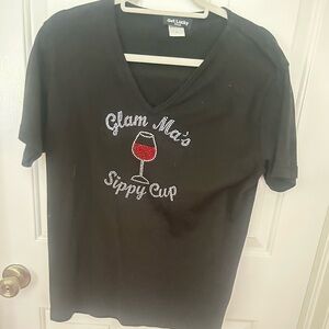 Lucky Brand Black Tee with Graphic Design